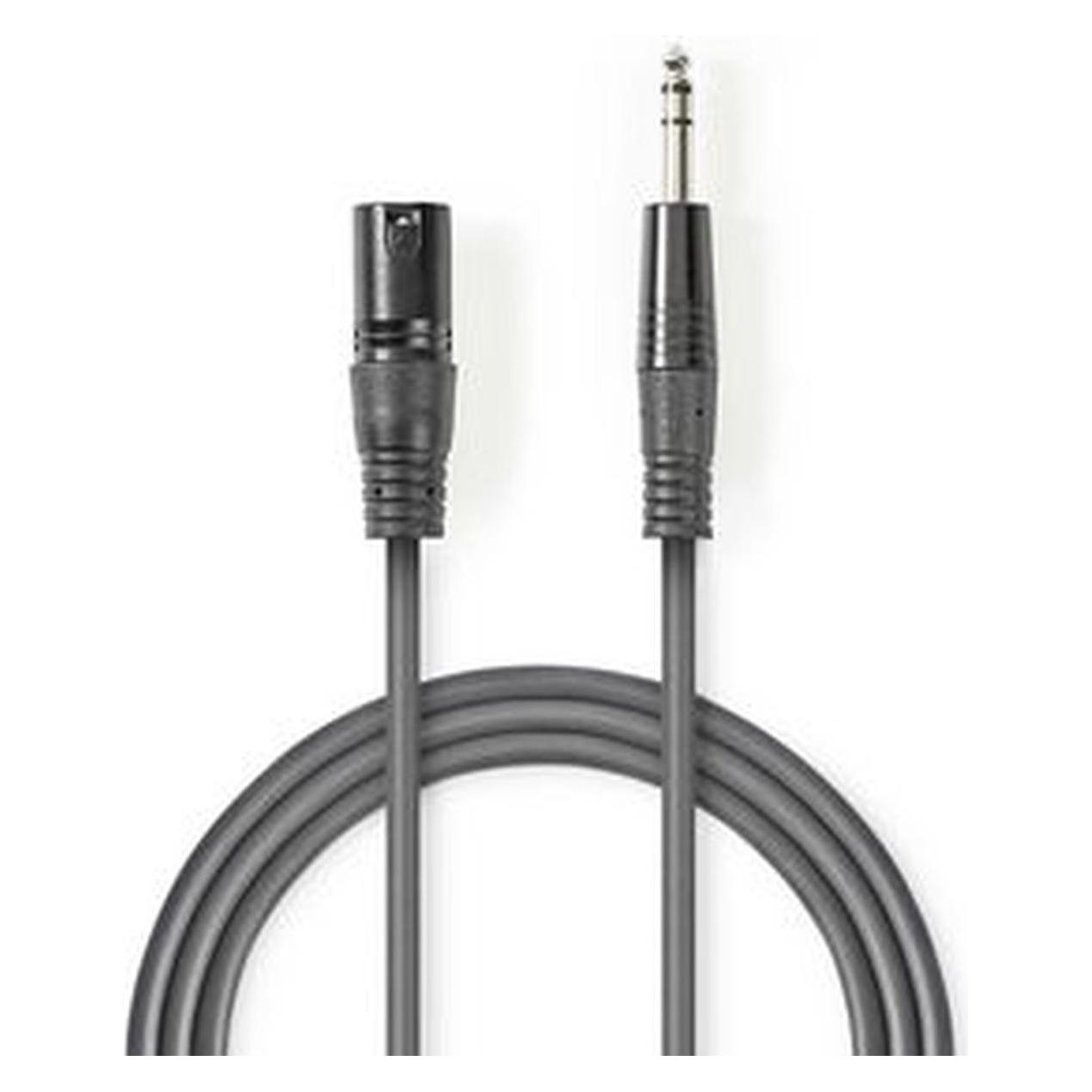 Nedis Audiokabel XLR kompensiert, 3-polig, männlich - XLR (5 m, XLR Kabel) (COTH15100GY50)