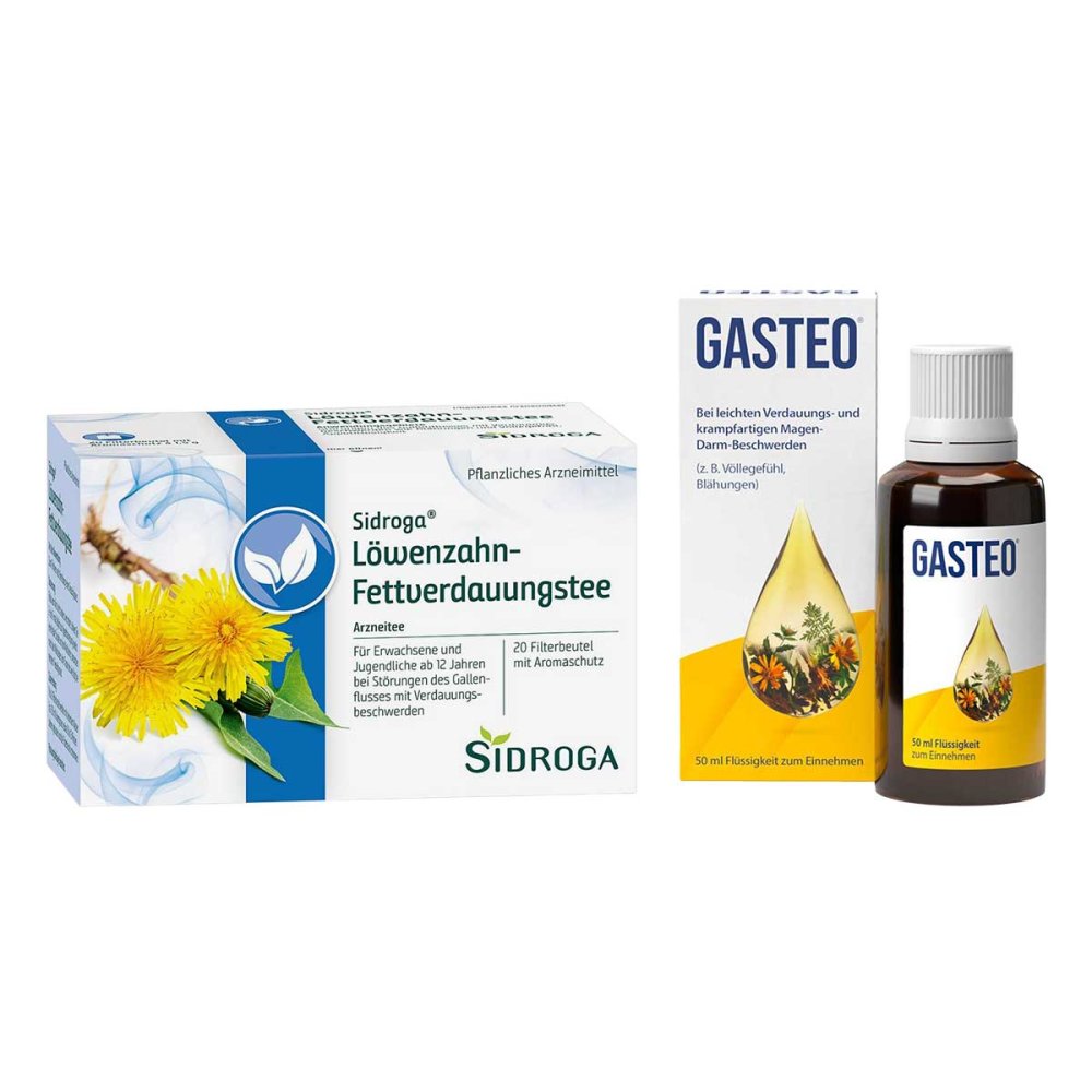 Sidroga Löwenzahn Tee + Gasteo Magen-Tropfen 08106792