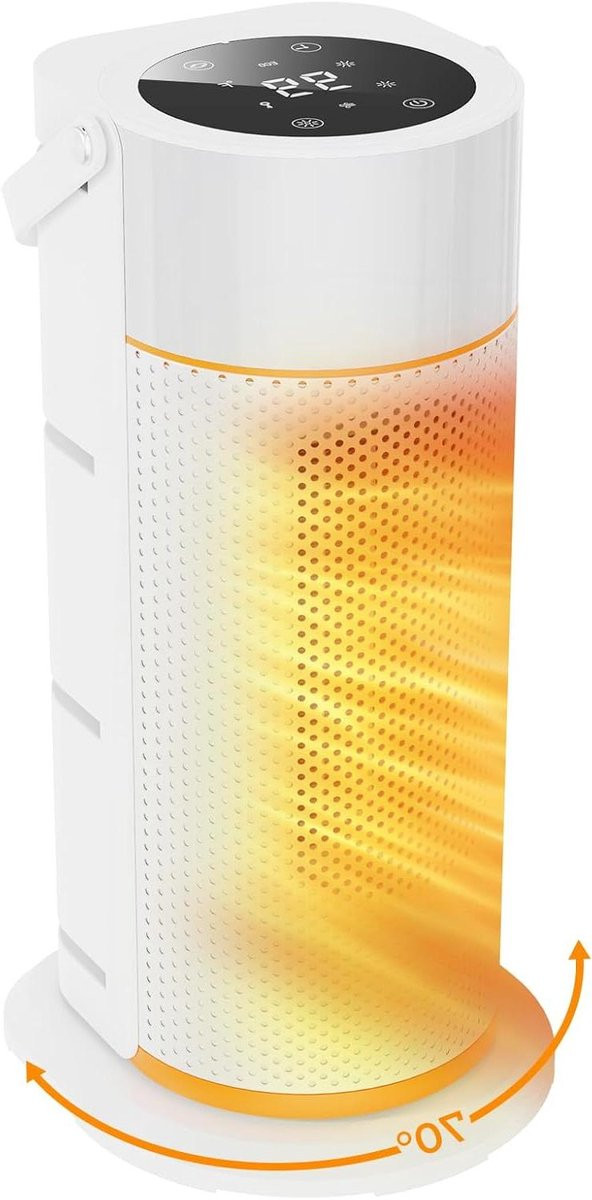 Elektrische Keramische Verwarming met Ventilator, 2000 W, Energiezuinig ECO Stand, Wit