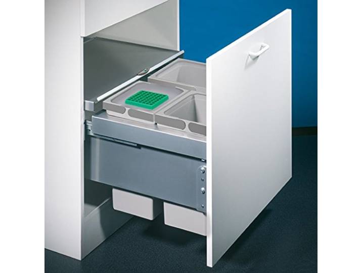 Naber, Cox® Base 1T 600-3. Abfallsammler, m. Biod., hellgrau, Höhe 360 mm