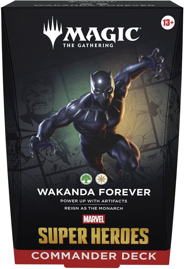 Wizards of the Coast Magic: The Gathering – Marvel Super Heroes Wakanda Forever Commander Deck, 100-Card Green-White Commander Deck, English-Language Edition