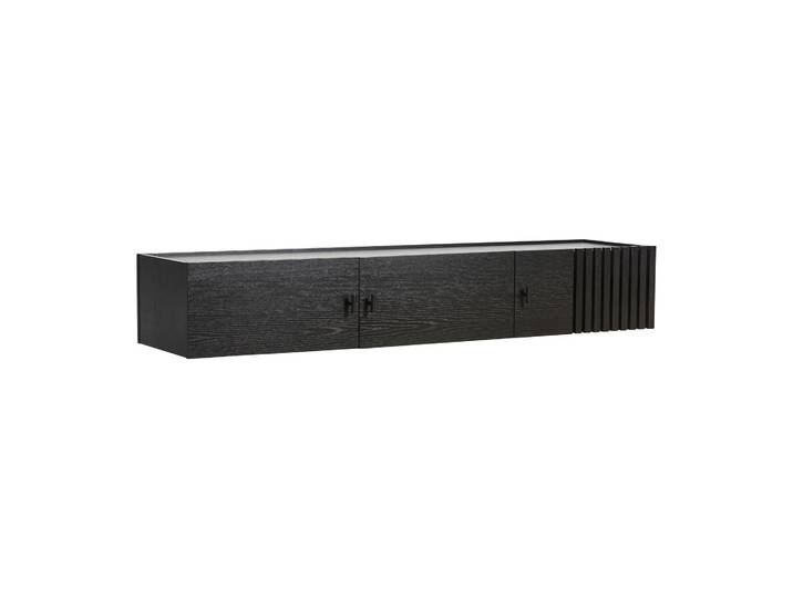 Woud Sideboard Array fixée au mur, 150 cm Chêne peint en noir