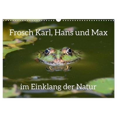 Frosch Karl, Hans und Max im Einklang der Natur (Wandkalender 2027 DIN A3 quer), CALVENDO Monatskalender
