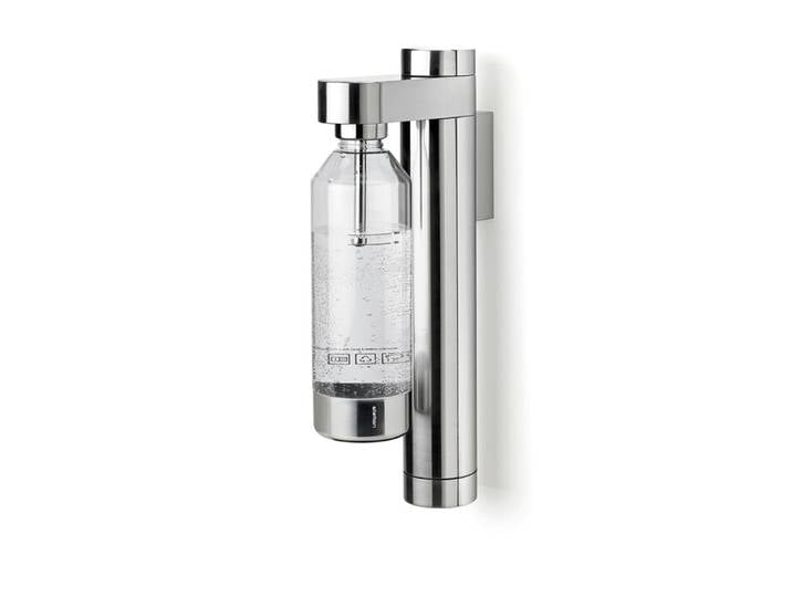 Wassersprudler für die Wandmontage Brus Stelton Edelstahl glänzend silber, Designer Sören Refsgaard, 7x42x19.5 cm