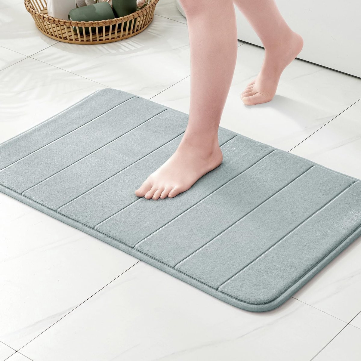 Absorberende badkamermat van microvezel met antislip, 1 stuk