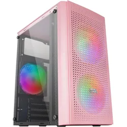 Mars Gaming Boitier Mini Tour Micro Atx Mc300 RGB Avec Panneau Vitré (Rose) (mATX, Mini-ITX), PC Gehäuse, Pink