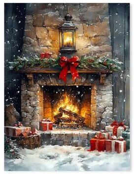 Inspired Living Vintage Red Truck Christmas Canvas Wall Art For Cozy Farmhouse Winter Decor 20x30cm 6