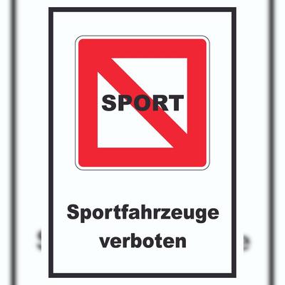 HB-Druck Fahrverbot für Sportboote Symbol und Text Sportfahrzeuge verboten A2 (420x594mm)