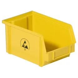 WARMBIER ESD-Sichtlagerkasten IDP-STAT, ableitend, gelb, 95x100x50 mm