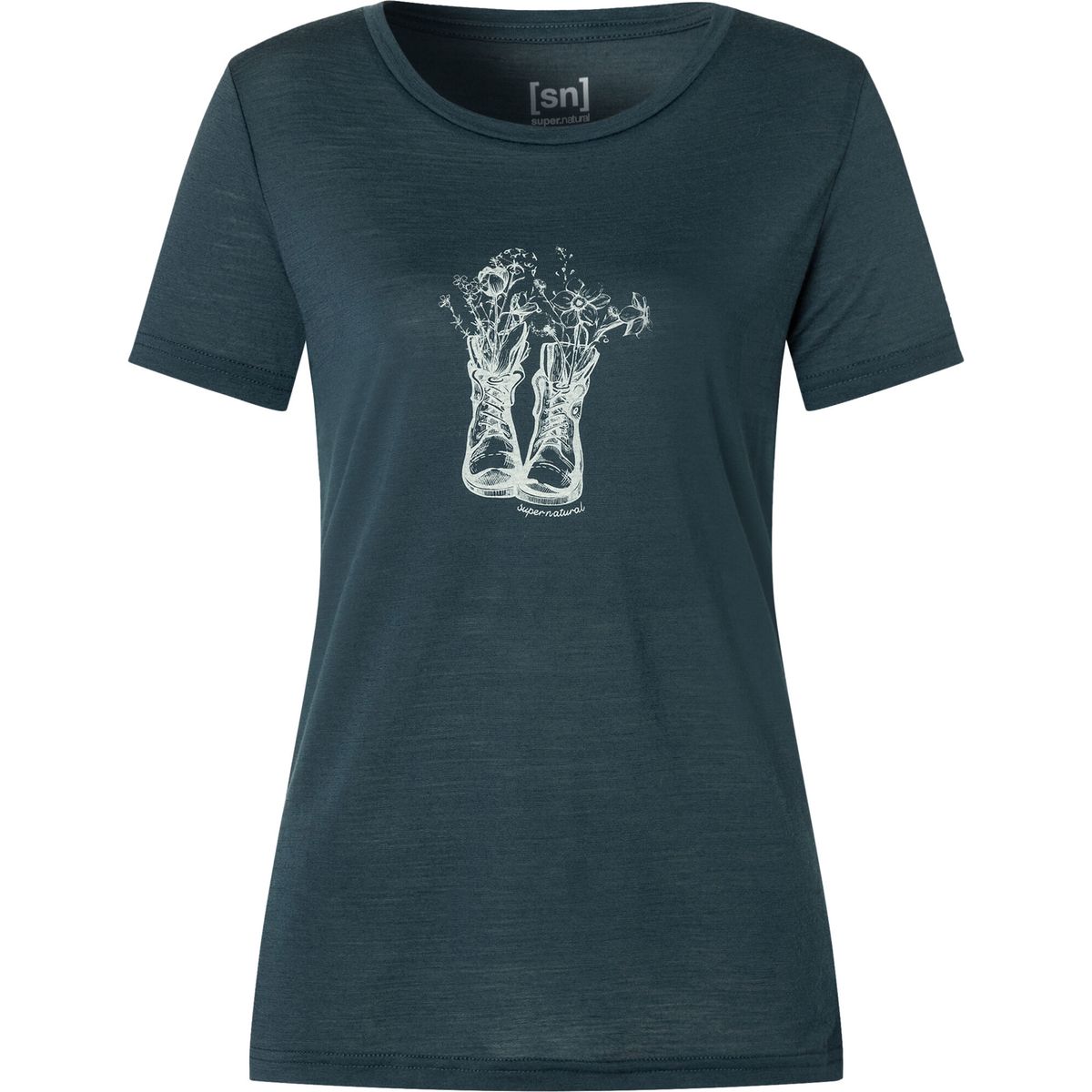 Super.Natural W Flower Boots Tee blueberry/feather grey (W87) M SNWP03124W87M