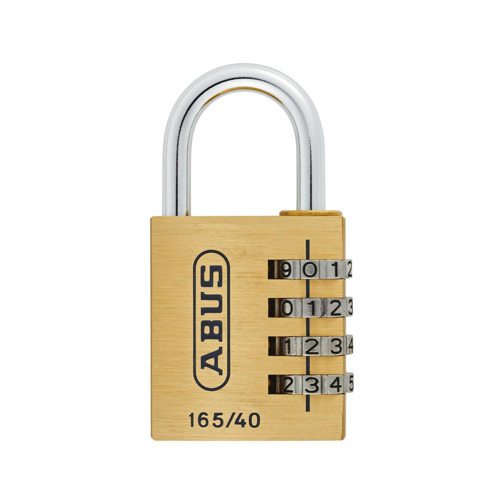ABUS 165 Zahlenvorhangschloss - 40 mm, Messing - mit 4 Zahlenrollen, 20361)