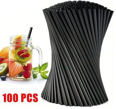 The Handy Homestead Black Disposable Straws For Coffee Bars Parties And Everyday Drinks black