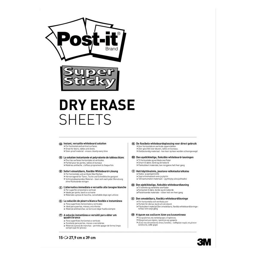 Post-it Super Sticky Dry Erase Sheets (DEFPACKL-EU)