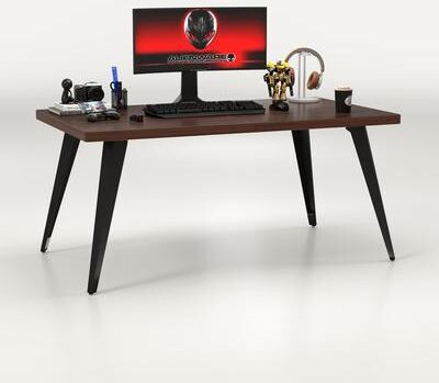 Homylin 63-Inch Rectangular Dining Table with Metal Legs, Modern Kitchen & Dining Room Table