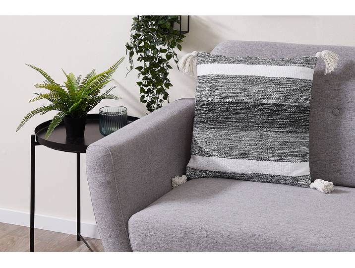 Coussin décoratif Malena D Noir 45 x 45 x 12cm Polyester/Coton