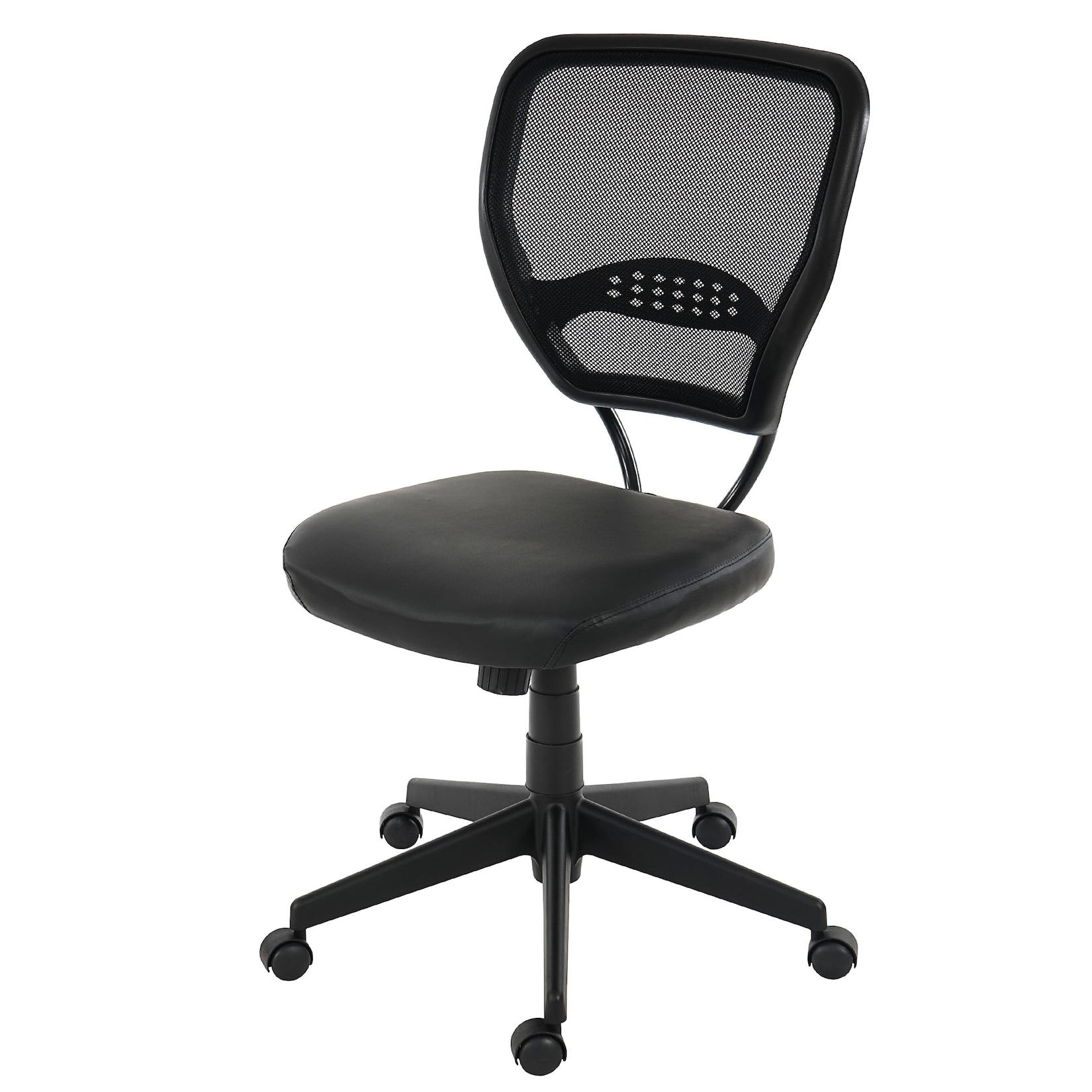 Profi-Bürostuhl Chicago, Chefsessel Drehstuhl, 150kg belastbar, Kunstleder ~ schwarz ohne Armlehnen