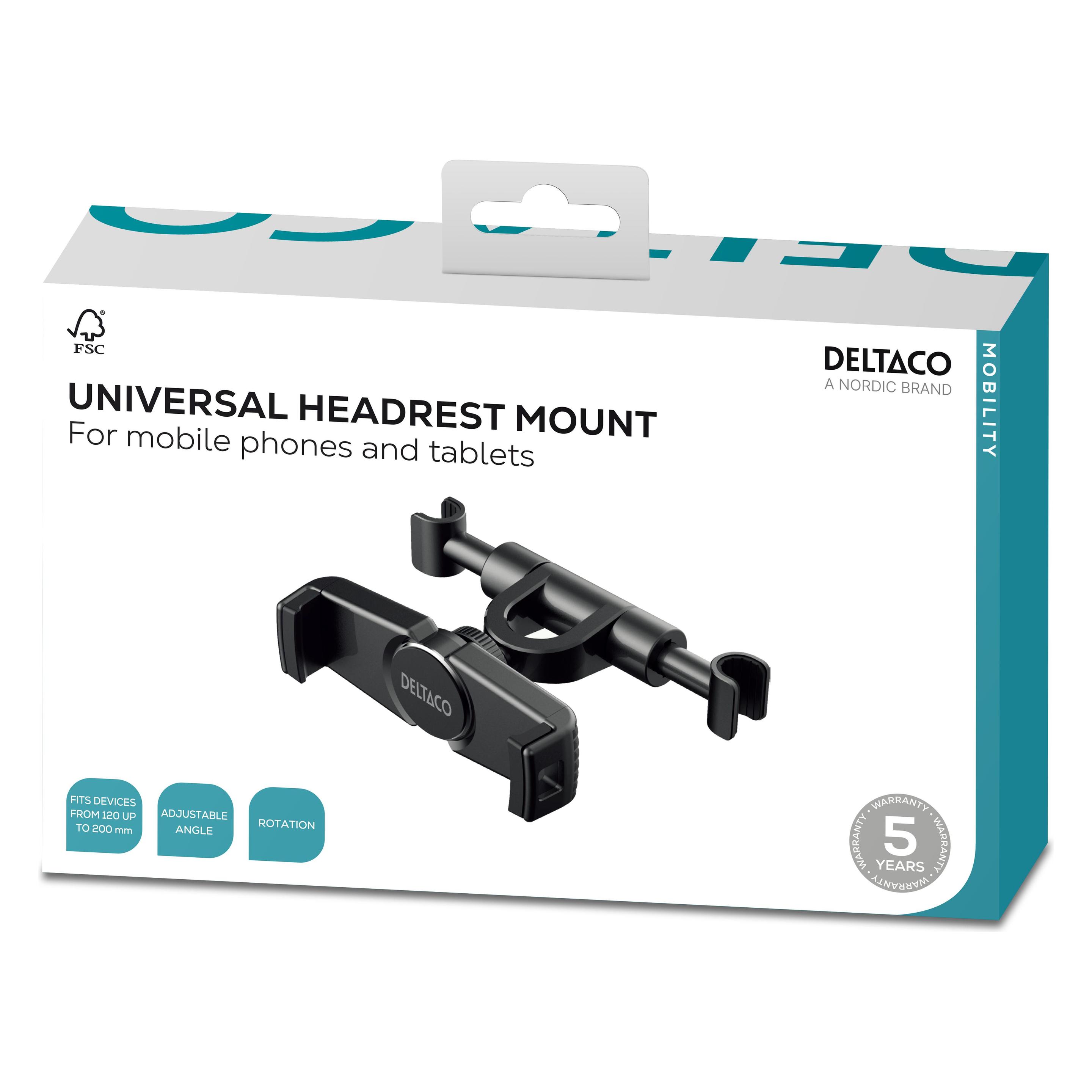 Deltaco Kopfsttzen-Halter f. Gerte 120-200mm schwarz (ARM-C106)
