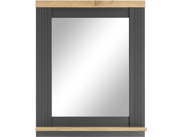 Wandspiegel GOODPRODUCT WESTMINSTER, Spiegel im Landhausstil, Badspiegel , grau (grau dunkel), B:60cm H:75cm T:15cm, Holzwerkstoff, Spiegel, Wandspiegel, in 2 Farben verfügbar, mit Ablageboden