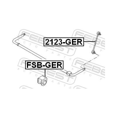 FEBEST Lagerung, Stabilisator FSB-GER Hinterachse für Ford