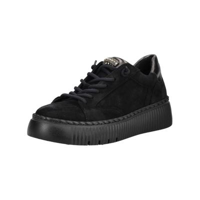 Plateausneaker GABOR "Gabor Sneaker Veloursleder", Damen, Gr. 40,5, Leder, schwarz, Veloursleder, Schuhe Plateausneaker