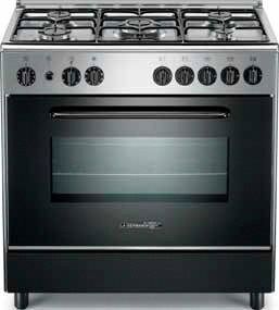 la germania S85c61xt Cucina A Gas 5 Fuochi Con Forno Elettrico Con Grill Larghezza 80 Cm Profondità 50 Cm Colore Nero / Inox - S85 C 61 X T (Coperchio Non Incluso)