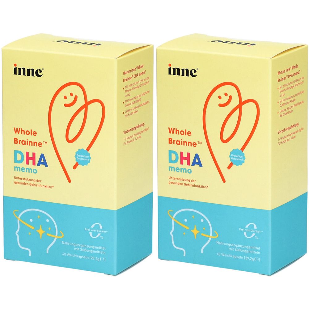 2x Inne Whole Brainne DHA memo Weichkapseln 2x40x0,7 g