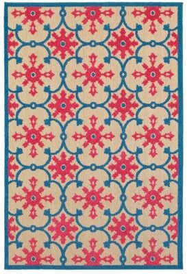 Style Haven Cara Mixed Pile Floral Lattice Indoor-Outdoor Area Rug