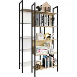 VCM Holz Metall Aufbewahrung Stand Regal Bücherregal Deko Bücher Standregal Flakos 5