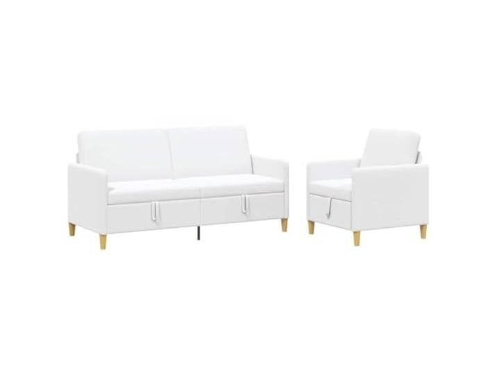 Todiikf Sofa Set mit Stauraum 2-Teilig Couch Garnitur Weiß Polyester Funktionale Couchgarnitur fürs Wohnzimmer mit Klappsitz, cleverem Stauraum und leicht zu reinigenden Kissenbezügen.