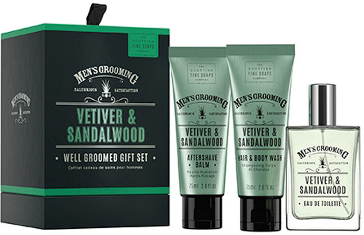 Scottish Fine Soaps Vetiver & Sandalwood Well Groomed Gift Set