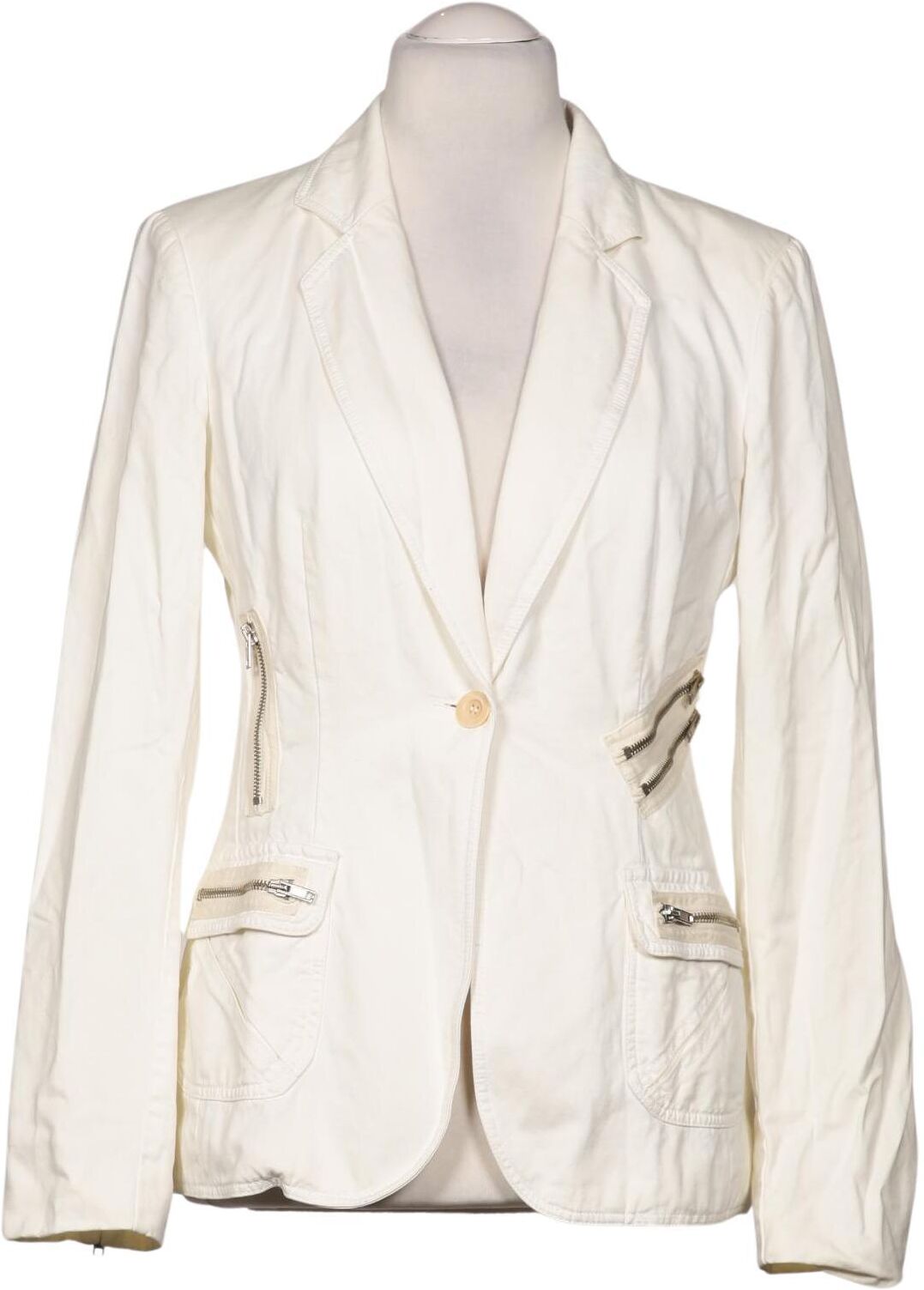 See by Chloe Damen Blazer, Cremeweiß, Gr. EU 42, Baumwolle - Second Hand