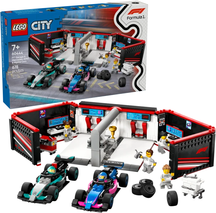 LEGO City 60444 F1 Garage mit Mercedes-AMG & Alpine Rennautos