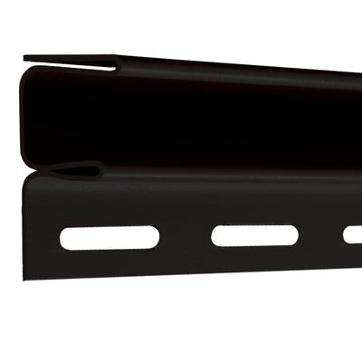 CertainTeed 5/8 Inch Vinyl F Channel Black - 6 Foot 3 Inch - 12 PCS (cut)