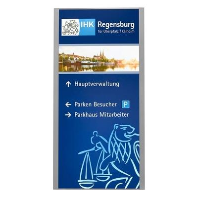 MADRID Silver Line Außenaufsteller mit einseitiger LED-Beleuchtung, 200 x 100 cm