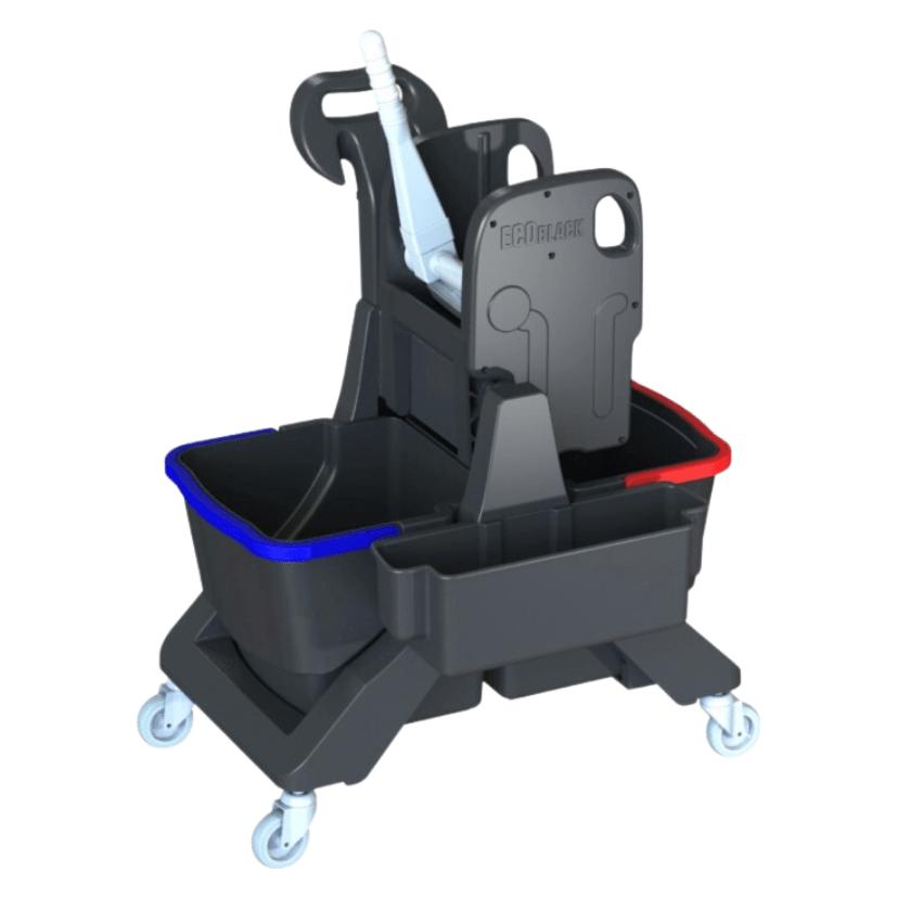 Arcora Reinigungswagen Eco Black 45 2x20 L stabiler Recycling Kunststoffrahmenten und Recycling Pre (1 Stk.) (30341697)