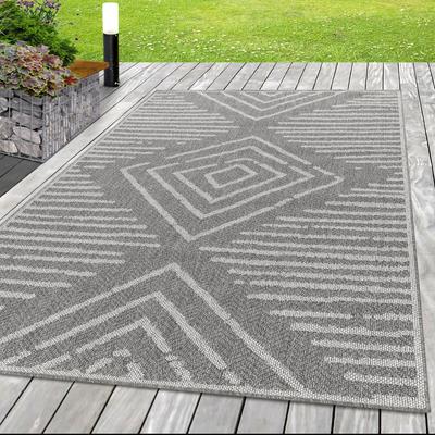 Outdoorteppich AYYILDIZ TEPPICHE "ARUBA 4902, auch als Läufer", grau, B:200cm H:6mm L:290cm, Polypropylen, Teppiche, Outdoorteppich, Pflegeleicht, Modern, In- und Outdoor geeignet