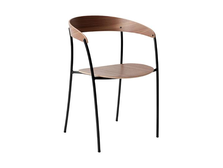 Massiver Design Armlehnstuhl „Missing“ Nussbaum NEW WORKS