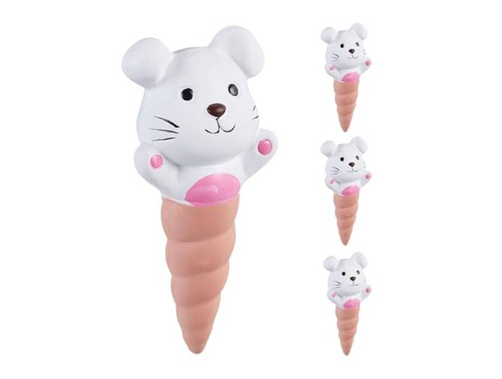 Relaxdays Arrosage en Terre Cuite\, Lot de 4\, 100 ML chacun\, pour trésorts Verts\, en Forme de Lapin\, Multicolore