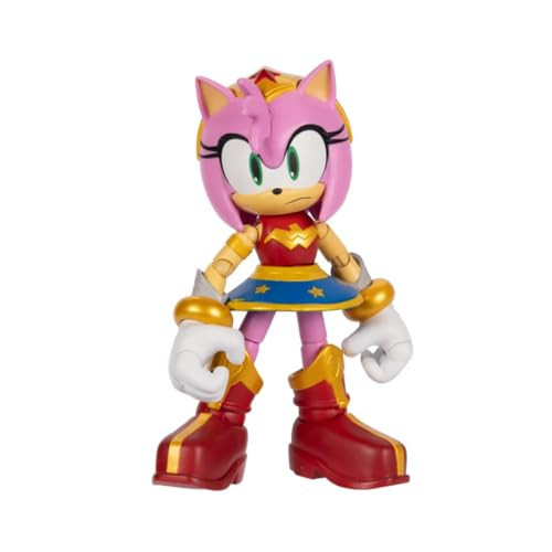 Jakks Pacific DC x Sonic Amy als Wonder Woman actiefiguur, 13 cm