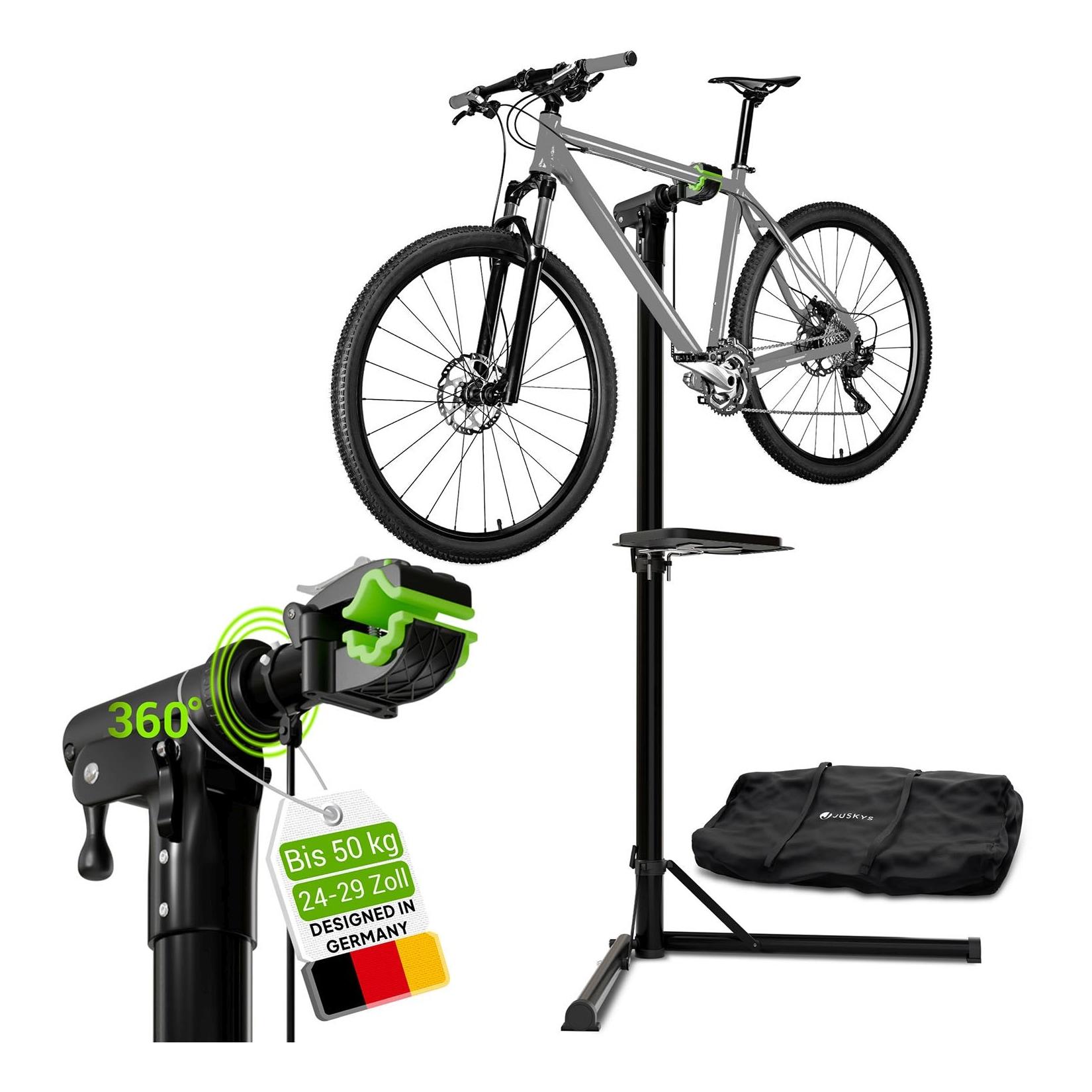 Juskys Klappbarer Fahrrad Reparaturständer - Höhenverstellbar mit Gummibeschichtung bis 50 kg