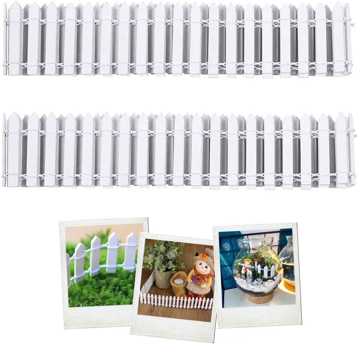 Dailygoody Flexibele mini-omheining Miniatuur tuinhek Wit