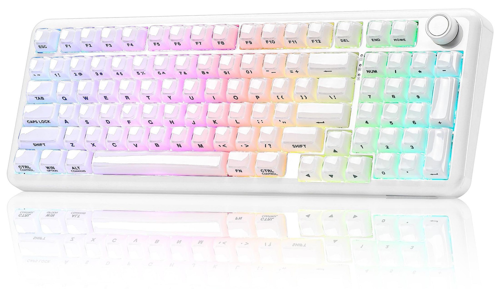 Selius Mechanisch Gaming Toetsenbord 98% Layout - Milky White - Tri-Mode Verbinding - RGB Achtergrondverlichting
