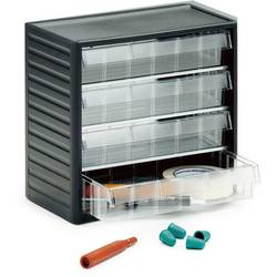 Treston Kleinteilemagazin 296-3 , inklusive 4 glasklaren Schubladen L-06, BxTxH 310x180x290 mm
