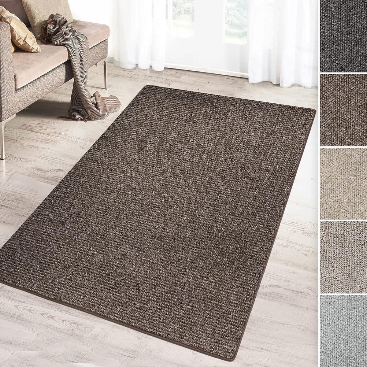Laagpolig Tapijt Loper Bruin Gemêleerd - 80 x 200 cm