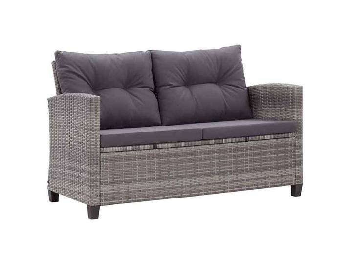 @FRENCH Salon de jardin extérieur Sofa de jardin - TOP VENTES - Canapé 2 places de jardin et coussins Gris 124cm Résine tressée