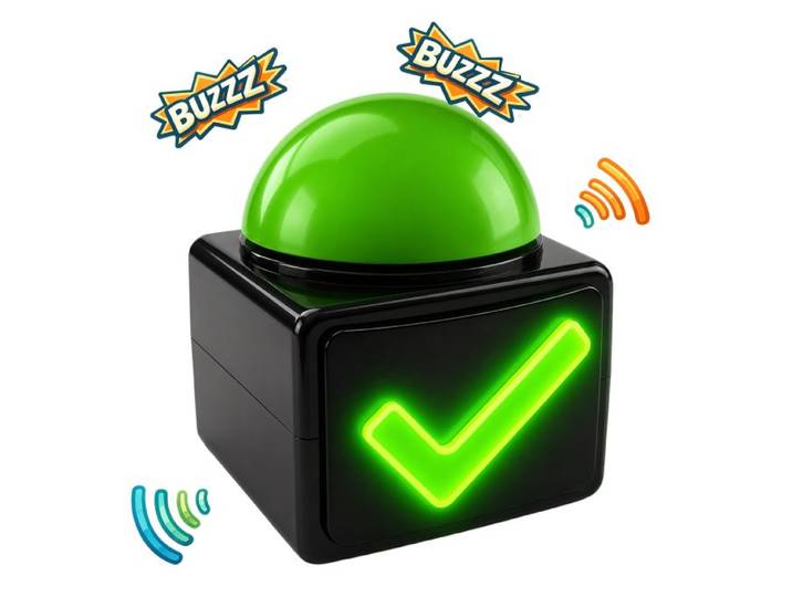 Relaxdays Grüner Buzzer mit Sound und Licht