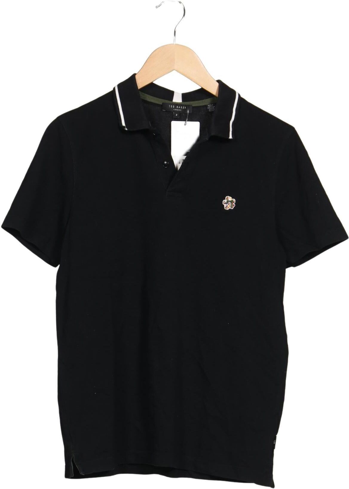 TED Baker Herren Poloshirt, Schwarz, Gr. S (Ted Baker 2), Baumwolle - Second Hand