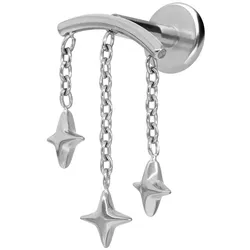 Titan Labret mit Innengewinde BOGEN + 3 STERNE