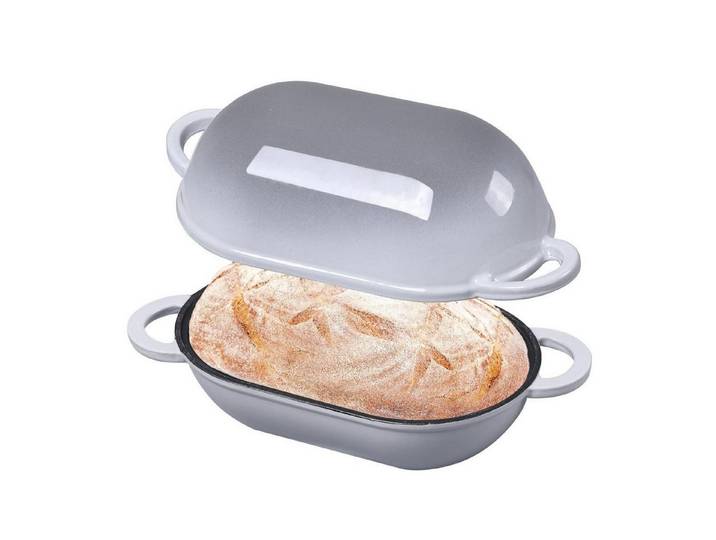 LuxusKollektion Brotbackform Gusseisen Brotbackform 23cm Hellgrau