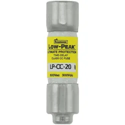 Eaton LP-CC-20 Sicherungseinsatz, Niederspannung, 20 A, AC 600 V, 200 kA, 10 x 38 mm, CC, UL, verwechlungssicher, träge LOW PEAK CC TRÄGE SICHERUNG  - 10 Stück